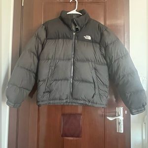 The North Face puffer jacket, size S, black and gray color